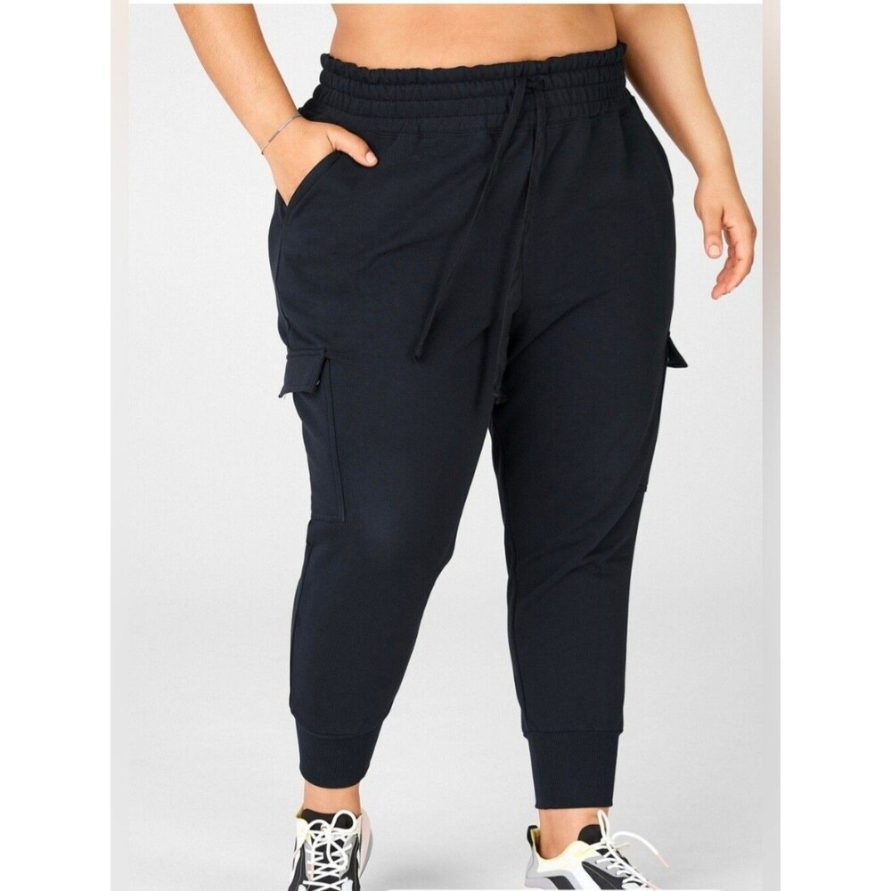 Fabletics Kylie Black Cargo Jogger Pants Size 4X